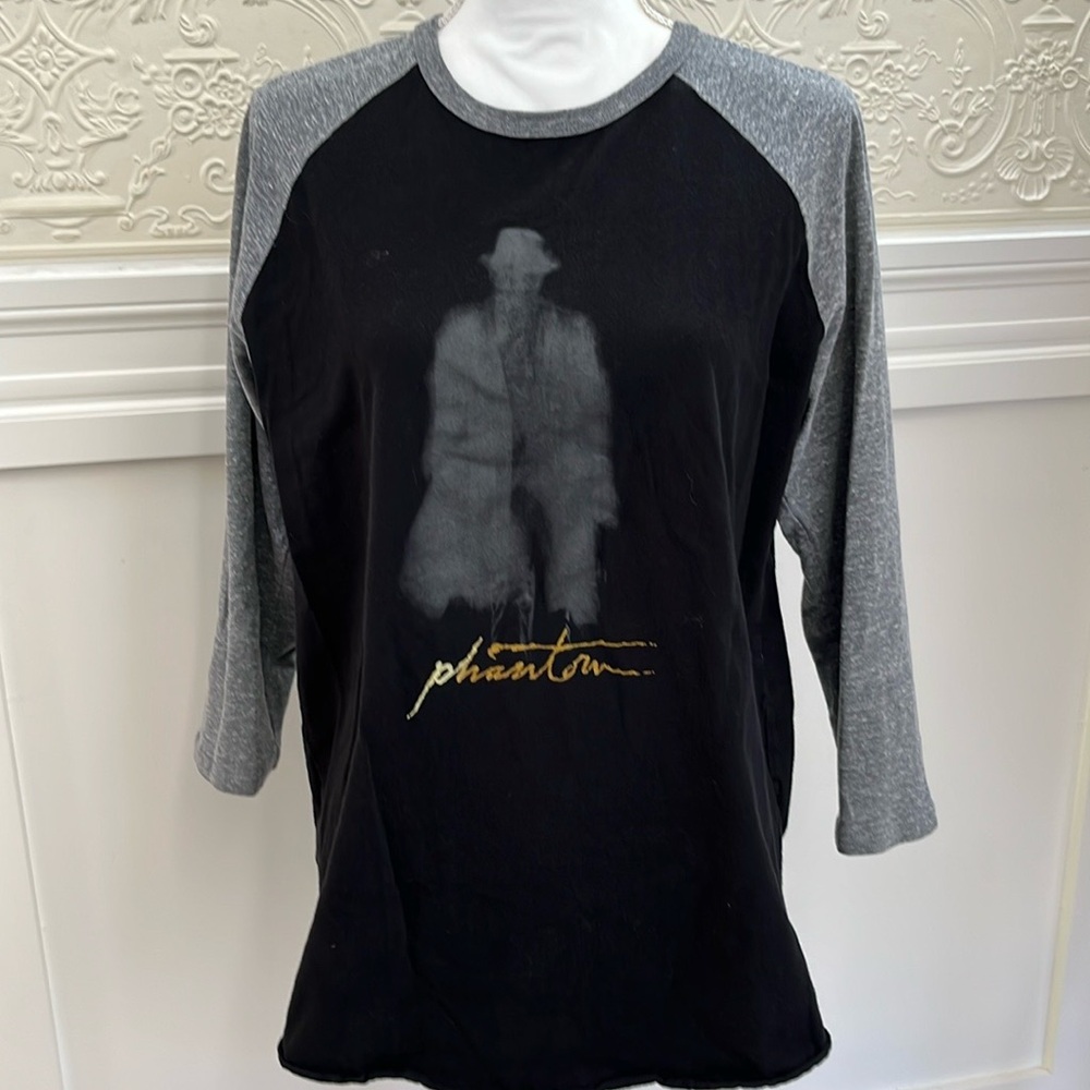 Phantom Men's Black Gray T-Shirt with 3/4 Sleeves size M/L